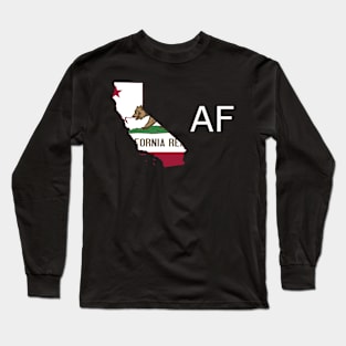 California Flag State Outline AF (white) Long Sleeve T-Shirt